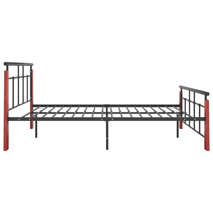 Bettgestell Metall und Massivholz Eiche 120x200 cm - Pazzar.ch