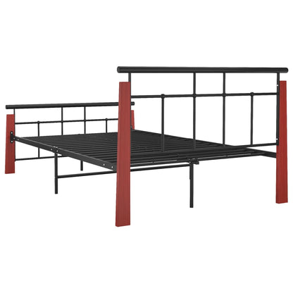 Bettgestell Metall und Massivholz Eiche 120x200 cm - Pazzar.ch