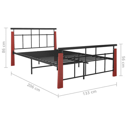 Bettgestell Metall und Massivholz Eiche 120x200 cm - Pazzar.ch