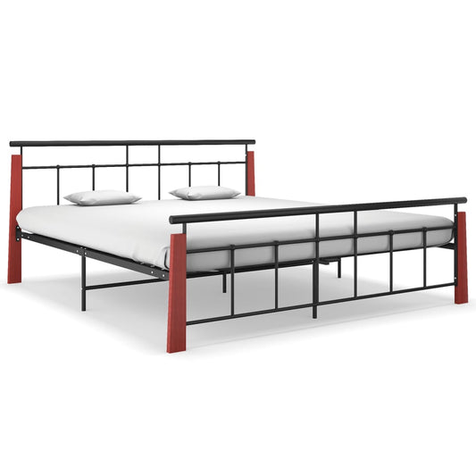 Bettgestell Metall und Massivholz Eiche 180x200 cm - Pazzar.ch