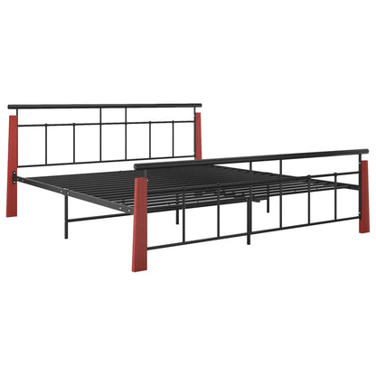 Bettgestell Metall und Massivholz Eiche 180x200 cm - Pazzar.ch