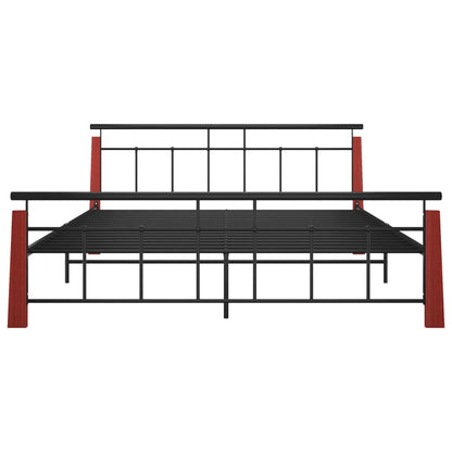 Bettgestell Metall und Massivholz Eiche 180x200 cm - Pazzar.ch