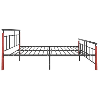 Bettgestell Metall und Massivholz Eiche 180x200 cm - Pazzar.ch