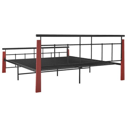 Bettgestell Metall und Massivholz Eiche 180x200 cm - Pazzar.ch
