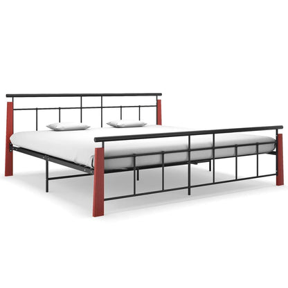 Bettgestell Metall und Massivholz Eiche 200x200 cm - Pazzar.ch