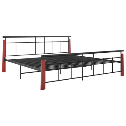 Bettgestell Metall und Massivholz Eiche 200x200 cm - Pazzar.ch