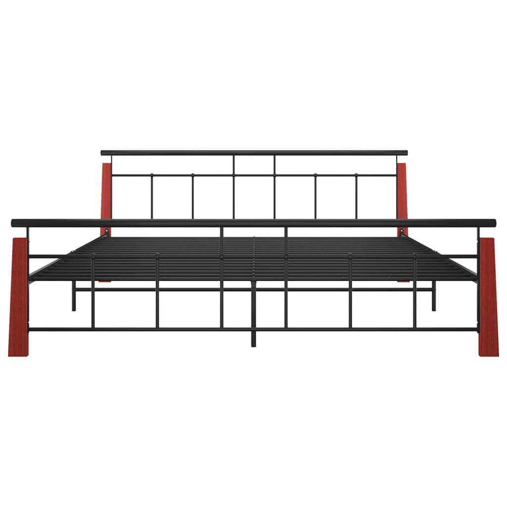 Bettgestell Metall und Massivholz Eiche 200x200 cm - Pazzar.ch
