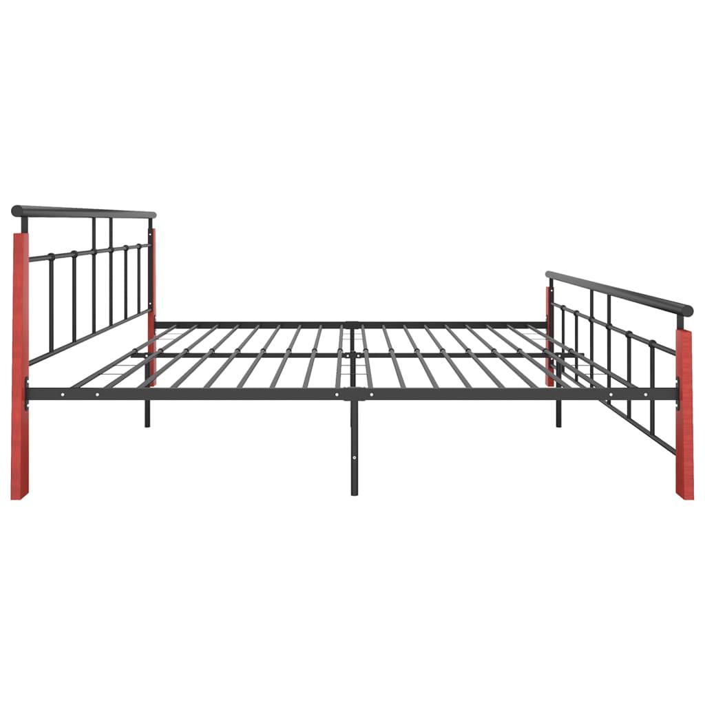 Bettgestell Metall und Massivholz Eiche 200x200 cm - Pazzar.ch