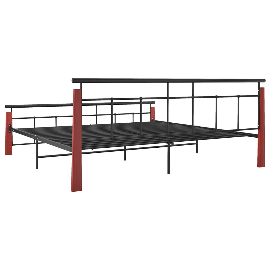 Bettgestell Metall und Massivholz Eiche 200x200 cm - Pazzar.ch
