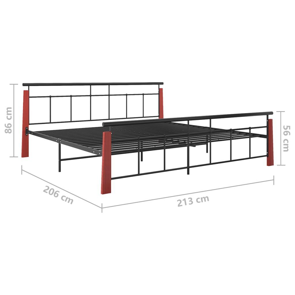 Bettgestell Metall und Massivholz Eiche 200x200 cm - Pazzar.ch