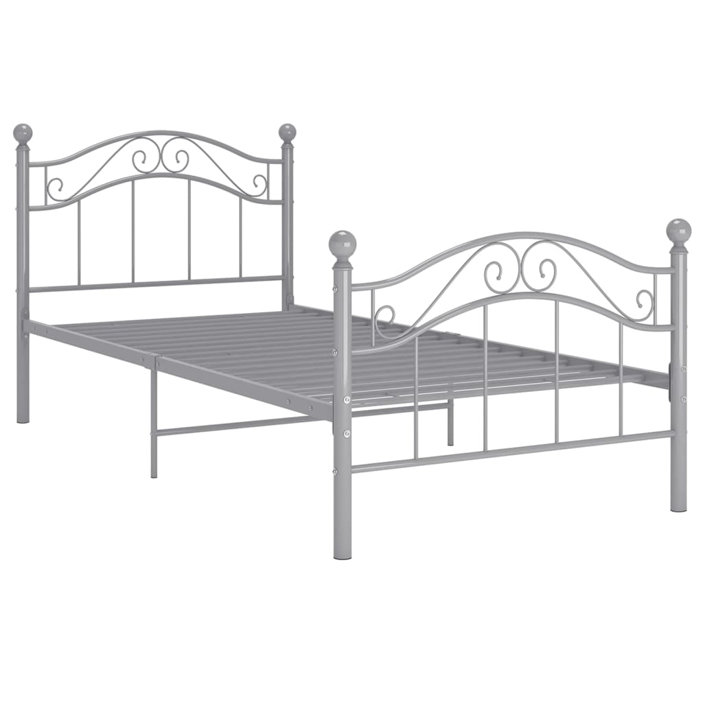 Bett Grau Metall 100x200 cm - Pazzar.ch