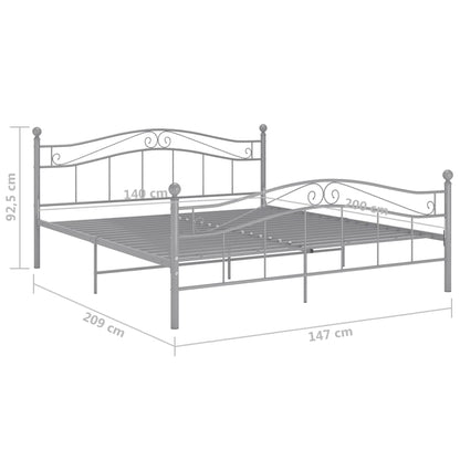 Bett Grau Metall 140x200 cm - Pazzar.ch