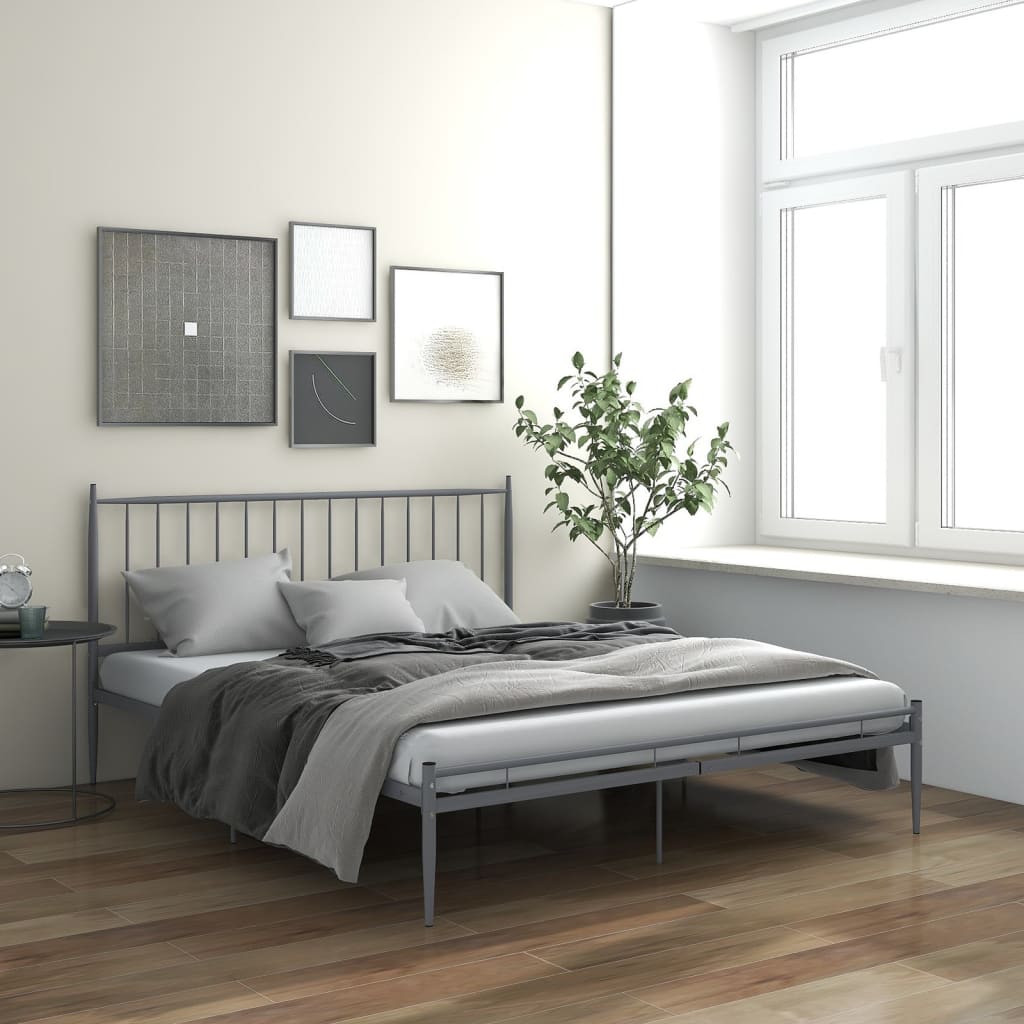 Bett Grau Metall 200x200 cm - Pazzar.ch