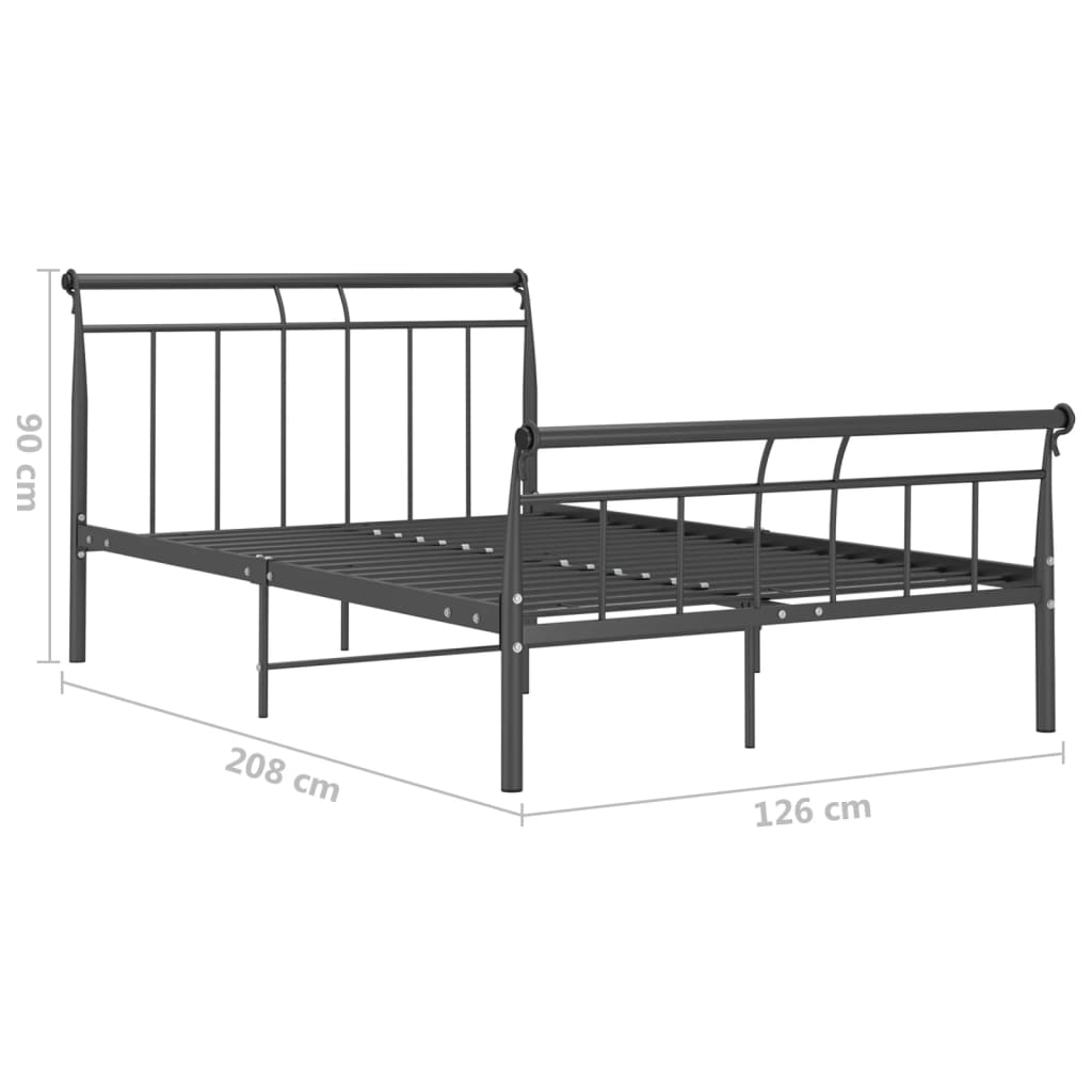 Bettgestell Schwarz Metall 120x200 cm - Pazzar.ch