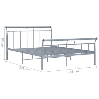 Bettgestell Grau Metall 140x200 cm - Pazzar.ch