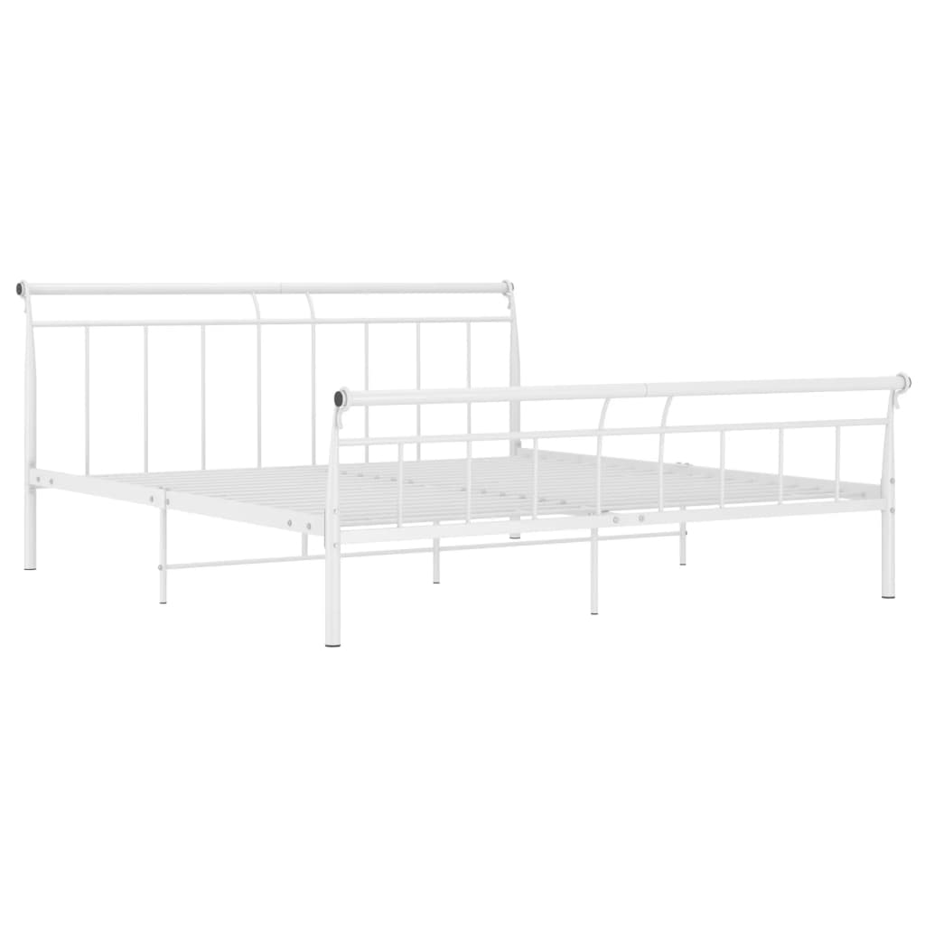 Bettgestell Weiß Metall 160x200 cm - Pazzar.ch