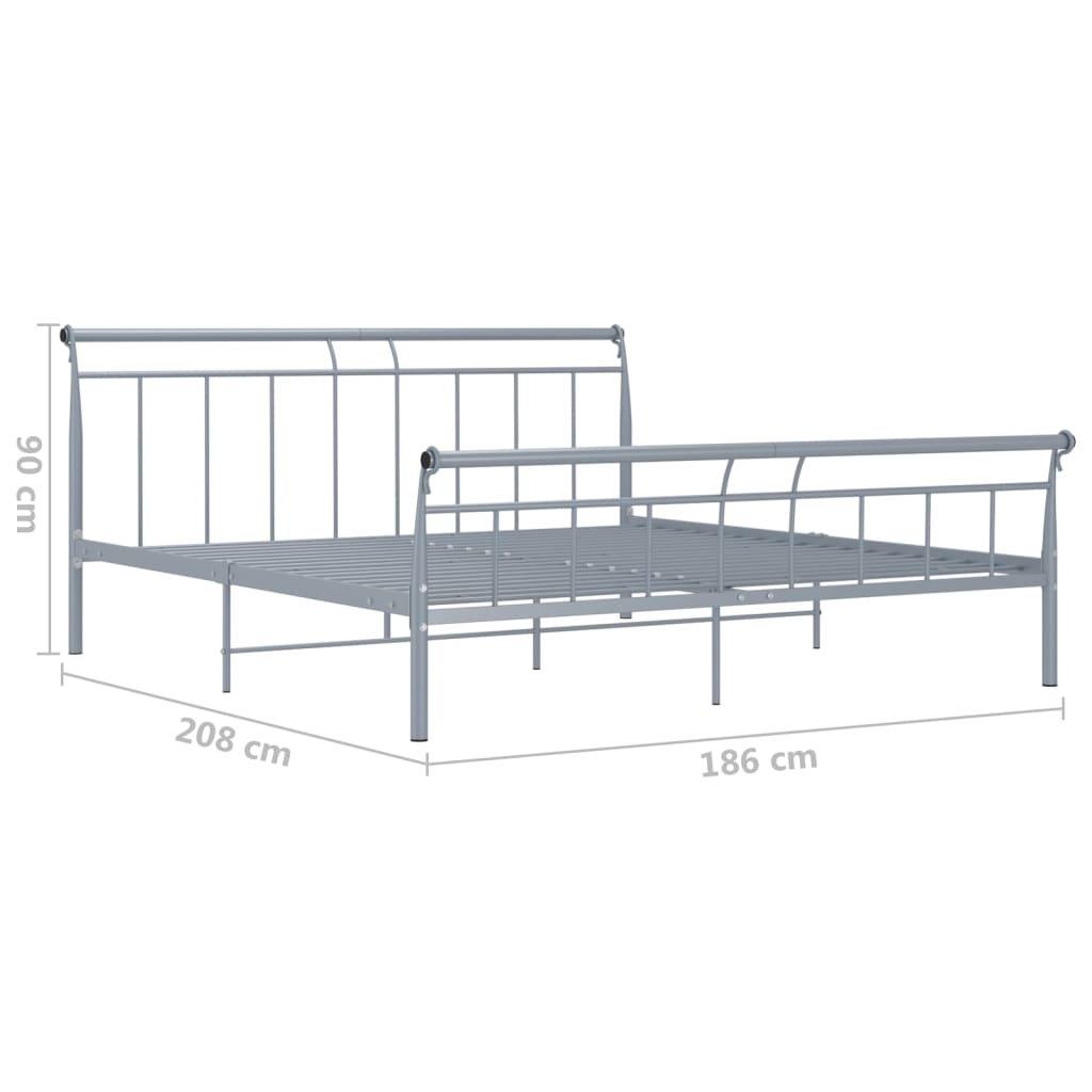 Bettgestell Grau Metall 180x200 cm - Pazzar.ch