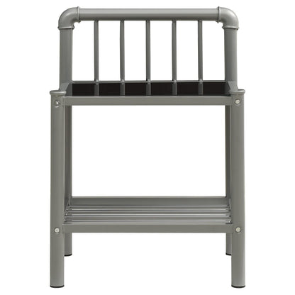 Nachttische 2 Stk. Grau und Schwarz Metall und Glas - Pazzar.ch