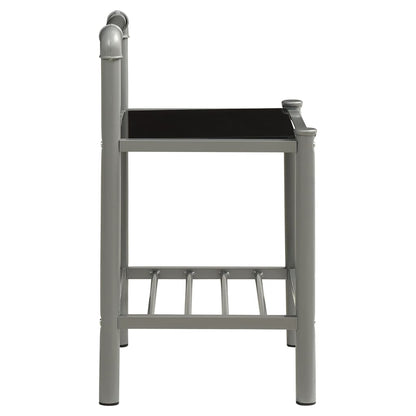 Nachttische 2 Stk. Grau und Schwarz Metall und Glas - Pazzar.ch