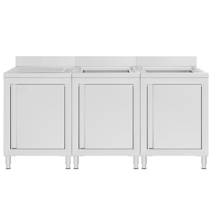 Gastro-Spülenunterschrank 180x60x96 cm Edelstahl - Pazzar.ch