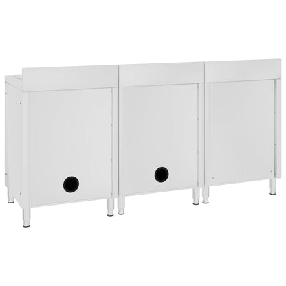 Gastro-Spülenunterschrank 180x60x96 cm Edelstahl - Pazzar.ch