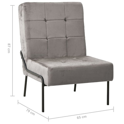 Relaxstuhl 65x79x87 cm Hellgrau Samt - Pazzar.ch