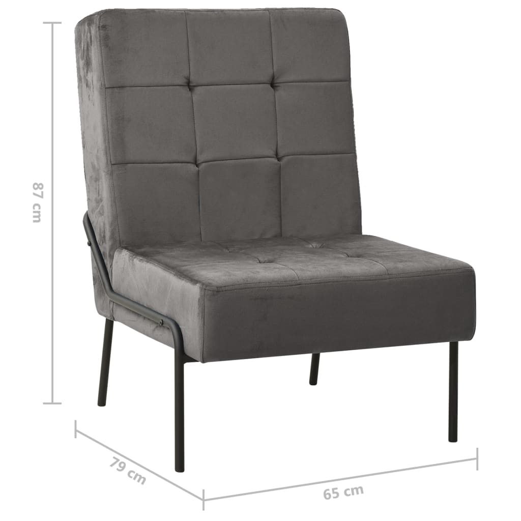 Relaxstuhl 65x79x87 cm Dunkelgrau Samt - Pazzar.ch