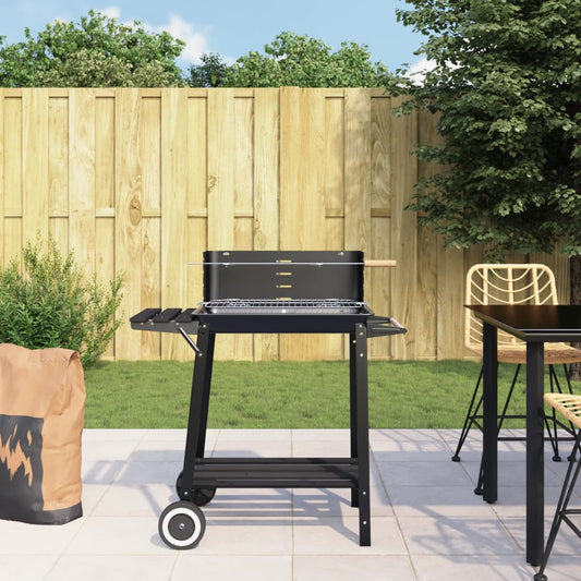 Holzkohlegrill mit Rädern Schwarz Stahl - Pazzar.ch
