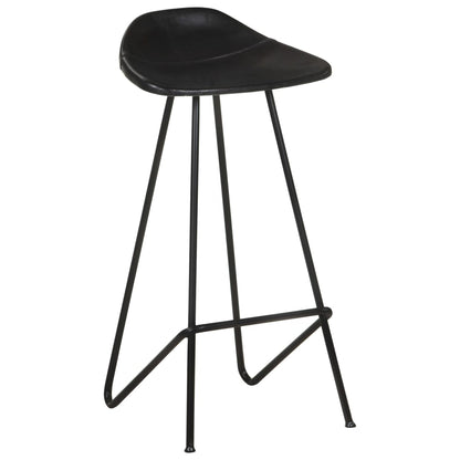Barhocker 2 Stk. Schwarz Echtleder - Pazzar.ch