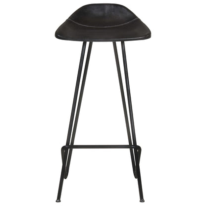 Barhocker 2 Stk. Schwarz Echtleder - Pazzar.ch