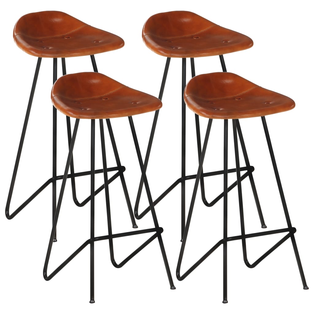 Barhocker 4 Stk. Braun Echtleder - Pazzar.ch