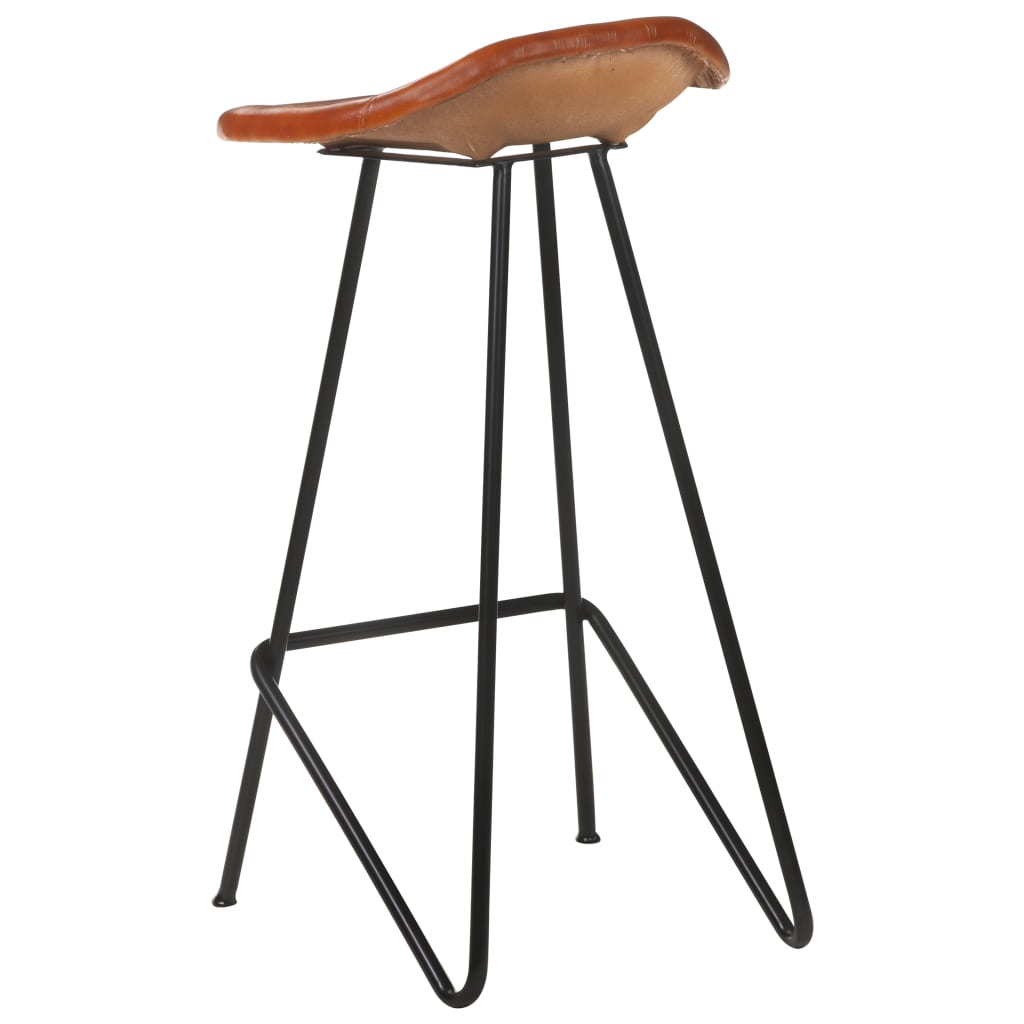 Barhocker 4 Stk. Braun Echtleder