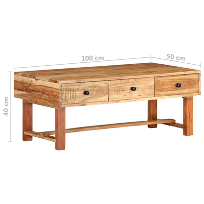 Couchtisch 100x50x40 cm Massivholz Akazie - Pazzar.ch