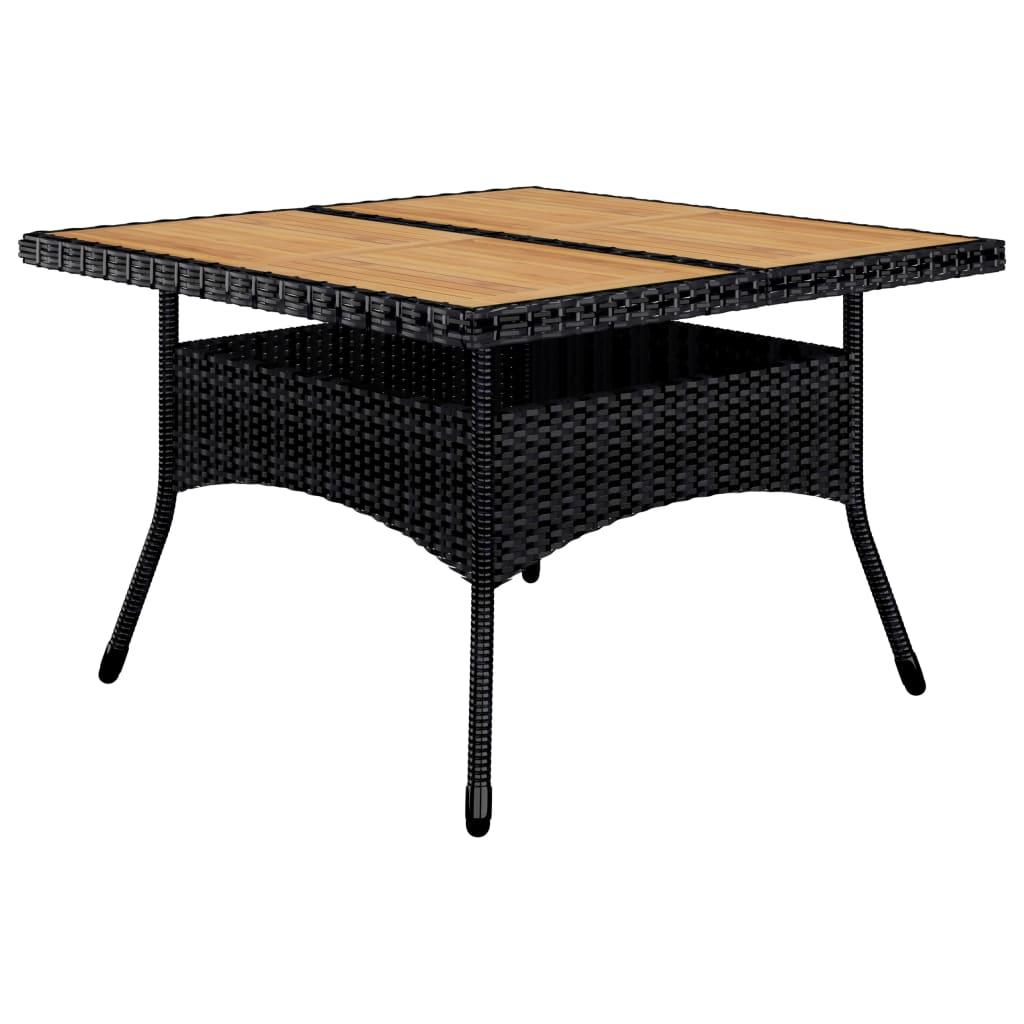 9-tlg. Garten-Essgruppe Poly Rattan und Akazienholz Schwarz - Pazzar.ch