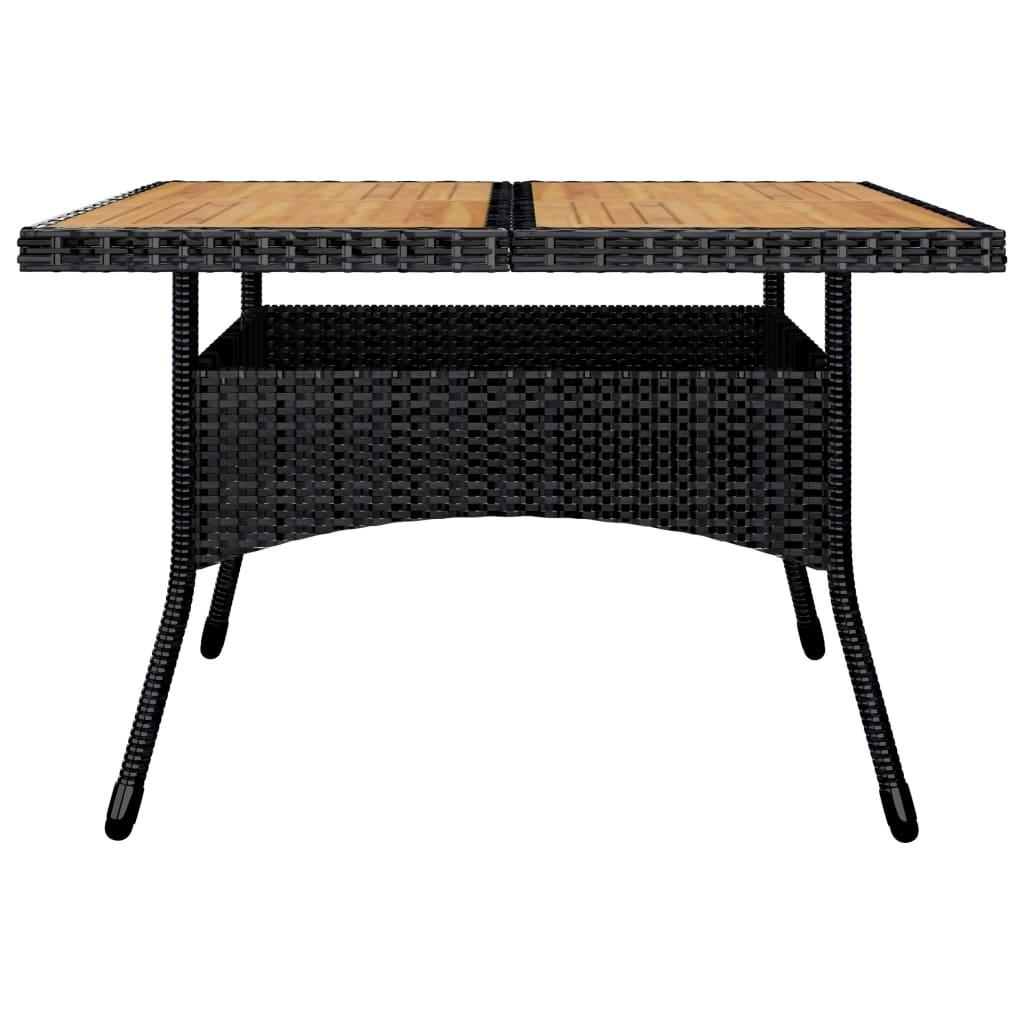 9-tlg. Garten-Essgruppe Poly Rattan und Akazienholz Schwarz - Pazzar.ch