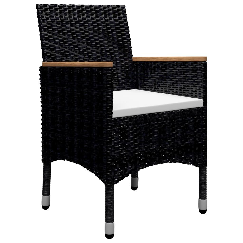 9-tlg. Garten-Essgruppe Poly Rattan und Akazienholz Schwarz - Pazzar.ch
