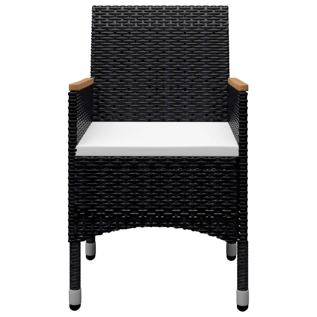 9-tlg. Garten-Essgruppe Poly Rattan und Akazienholz Schwarz - Pazzar.ch