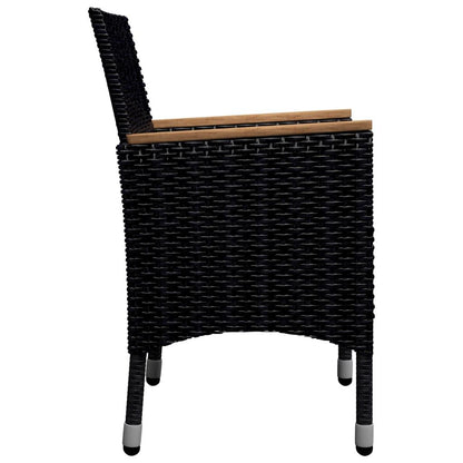 9-tlg. Garten-Essgruppe Poly Rattan und Akazienholz Schwarz - Pazzar.ch