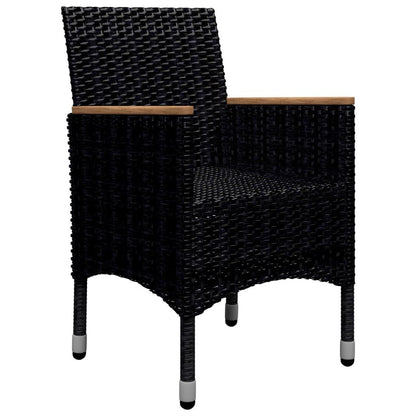 9-tlg. Garten-Essgruppe Poly Rattan und Akazienholz Schwarz - Pazzar.ch