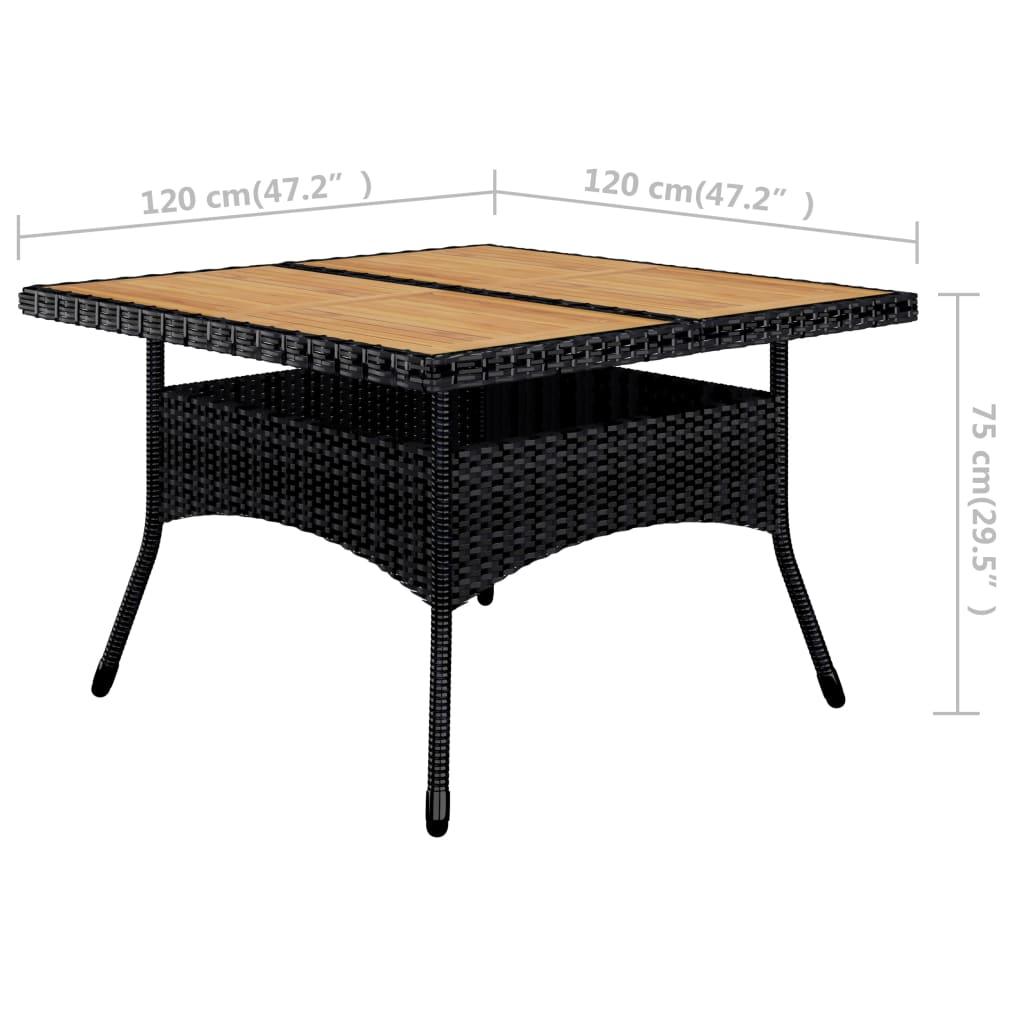 9-tlg. Garten-Essgruppe Poly Rattan und Akazienholz Schwarz - Pazzar.ch