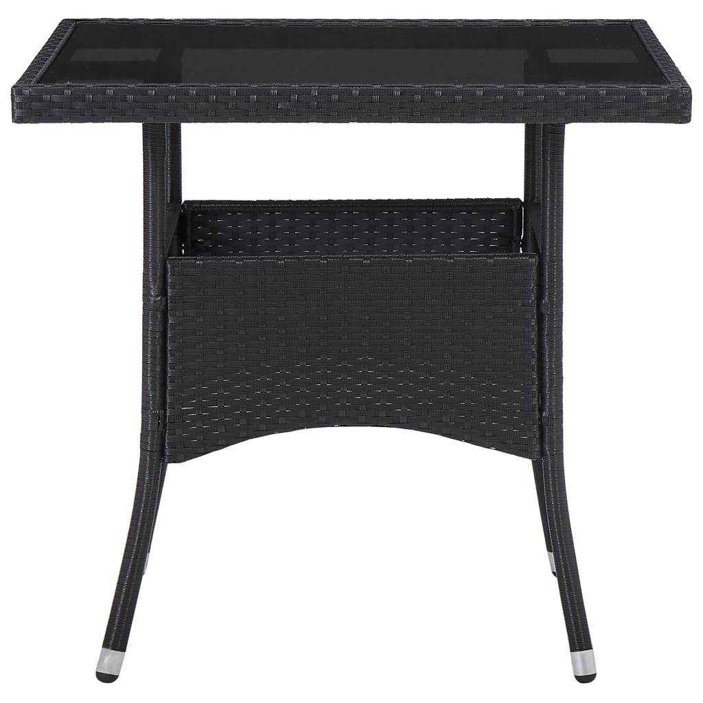 5-tlg. Garten-Essgruppe Poly Rattan und Glas Schwarz - Pazzar.ch