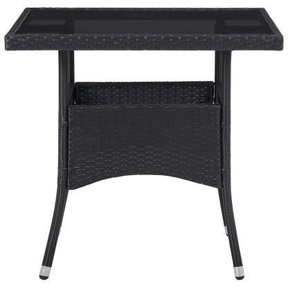 5-tlg. Garten-Essgruppe Poly Rattan und Glas Schwarz - Pazzar.ch