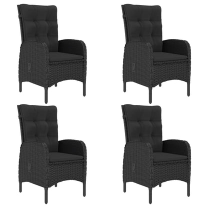 5-tlg. Garten-Essgruppe Poly Rattan und Glas Schwarz - Pazzar.ch