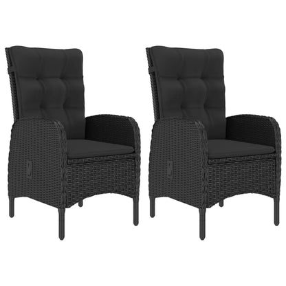 3-tlg. Bistro-Set Poly Rattan und Glas Schwarz - Pazzar.ch