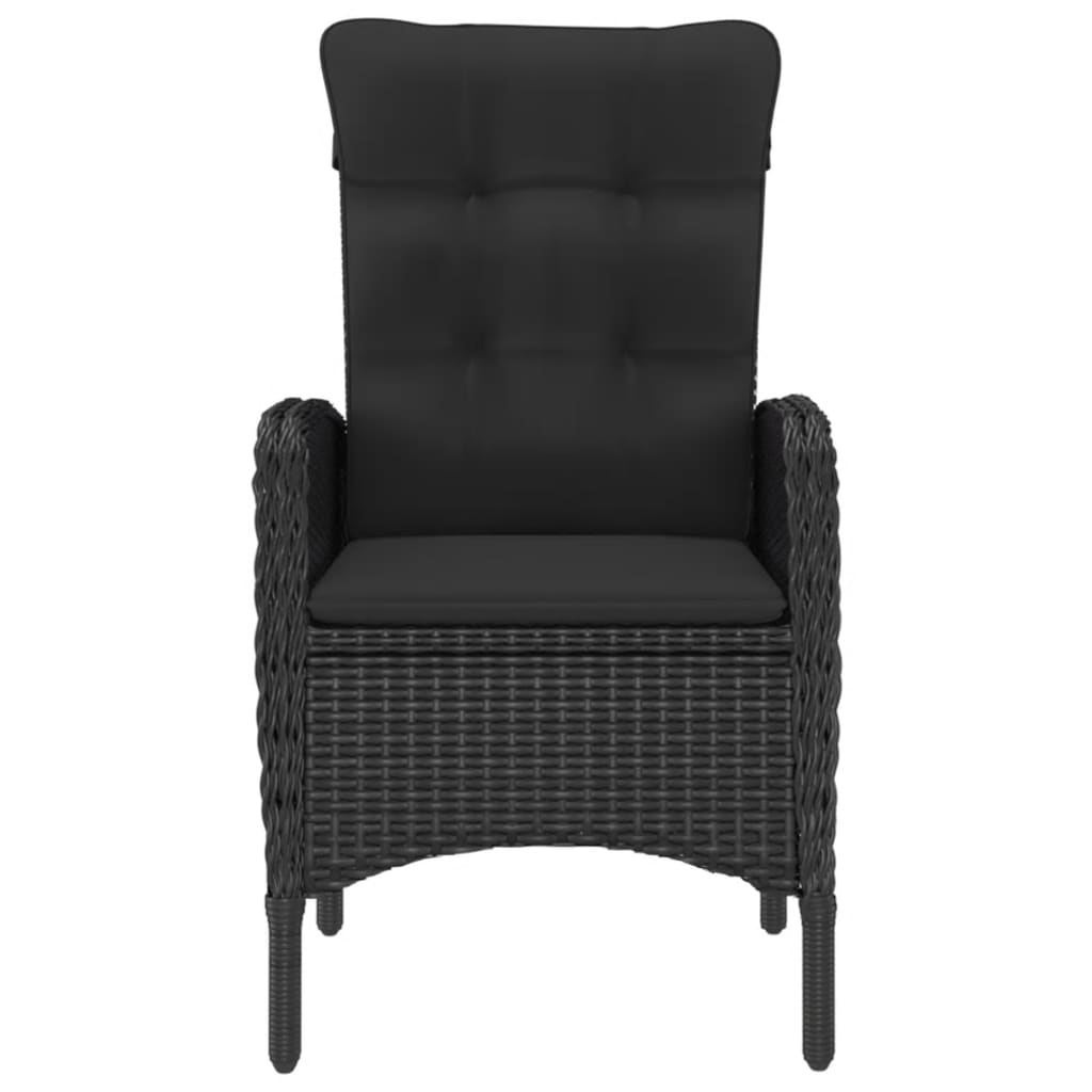 3-tlg. Bistro-Set Poly Rattan und Glas Schwarz - Pazzar.ch