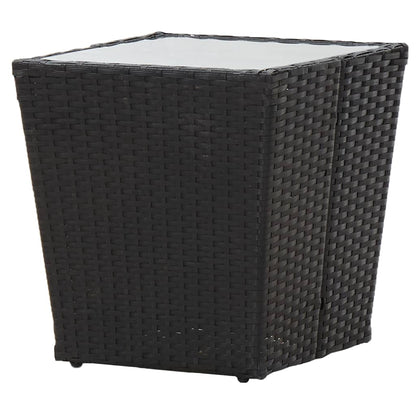 3-tlg. Bistro-Set Poly Rattan und Glas Schwarz - Pazzar.ch