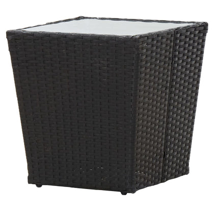 3-tlg. Bistro-Set Poly Rattan und Glas Schwarz - Pazzar.ch