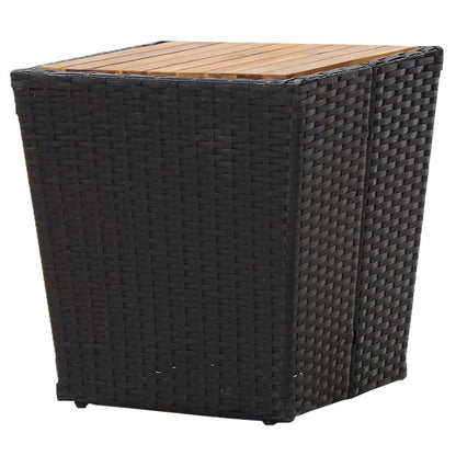3-tlg. Bistro-Set Poly Rattan und Akazienholz Schwarz - Pazzar.ch