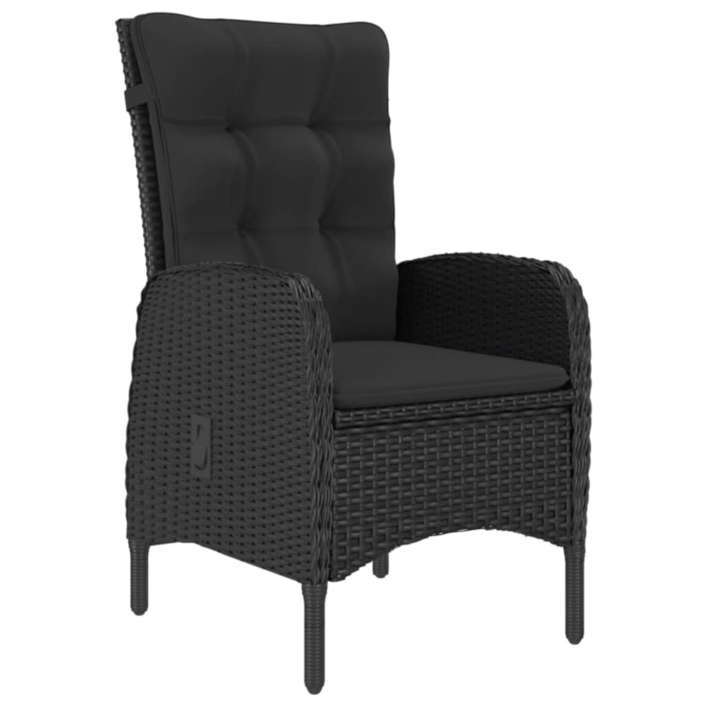 3-tlg. Bistro-Set Poly Rattan und Glas Schwarz - Pazzar.ch