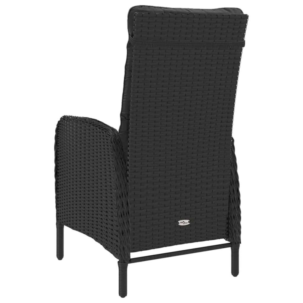 3-tlg. Bistro-Set Poly Rattan und Glas Schwarz - Pazzar.ch